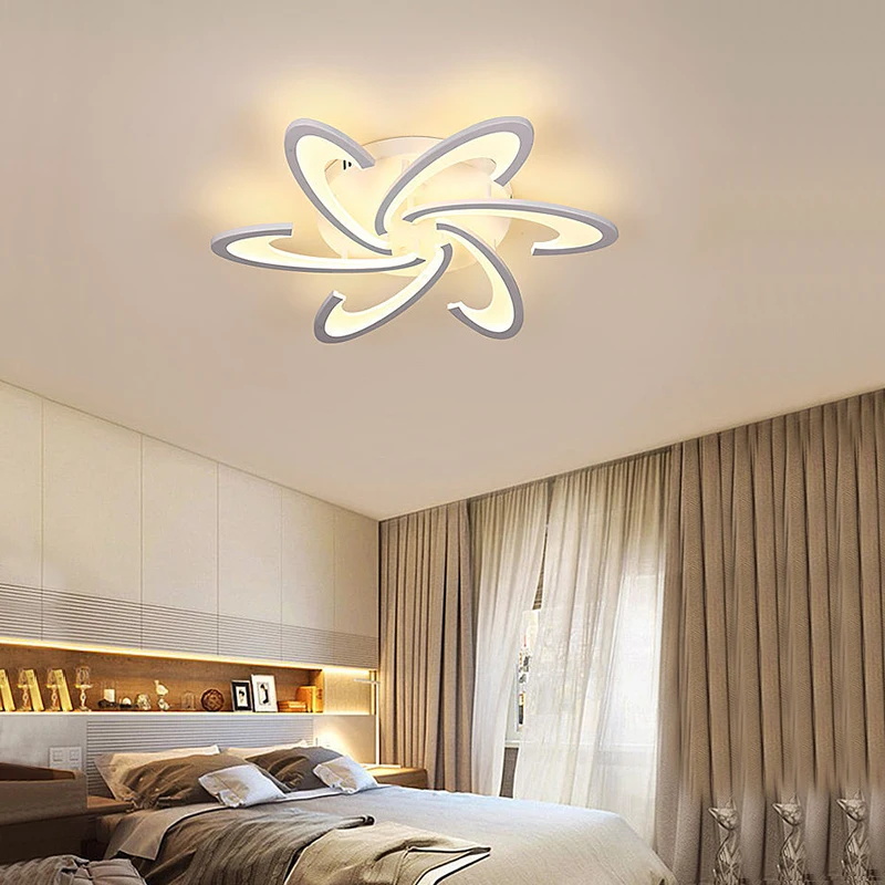 

Modern Creative Bedroom Living Room Line design LED Ceiling Lamp Apartment Lamp Hotel Acrylic Smart Remote Control Lighting