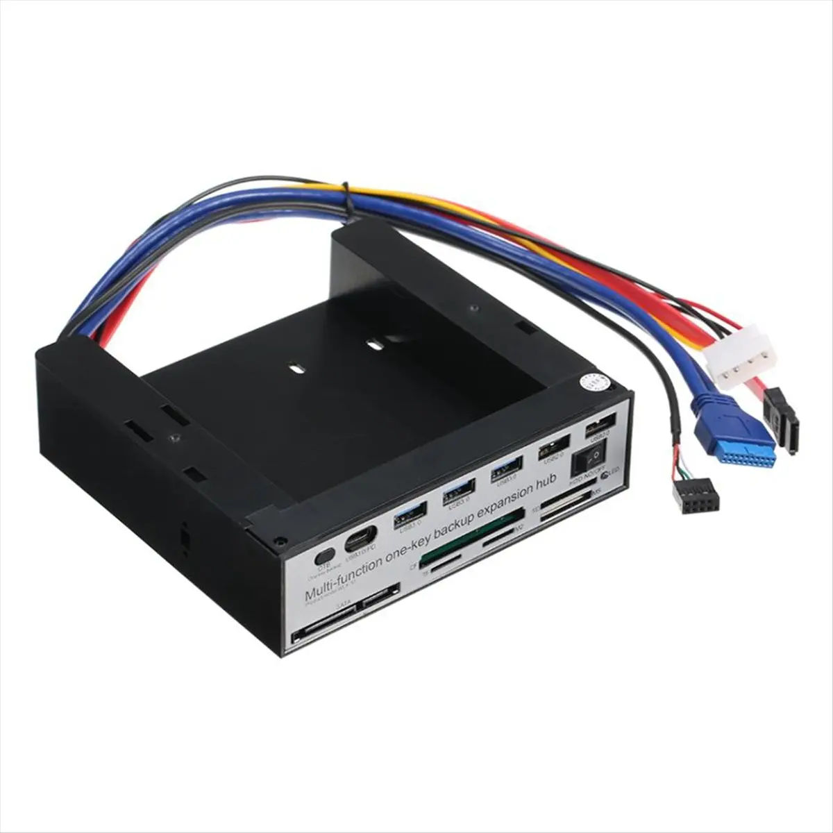 # Best Choice 5.25 Inch Front Panel Expansion Hub with 3 USB3.0 2 USB2.0 Ports 5-In-1 Card Reader Support One-Key Backup Panel