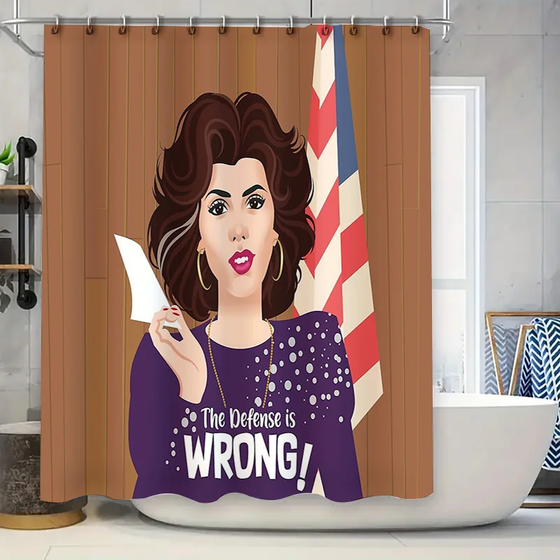 

Vintage American Flag Patriotic Woman Shower Curtain Retro USA Independence Day Decor Bathroom Curtains Home Decor Gifts