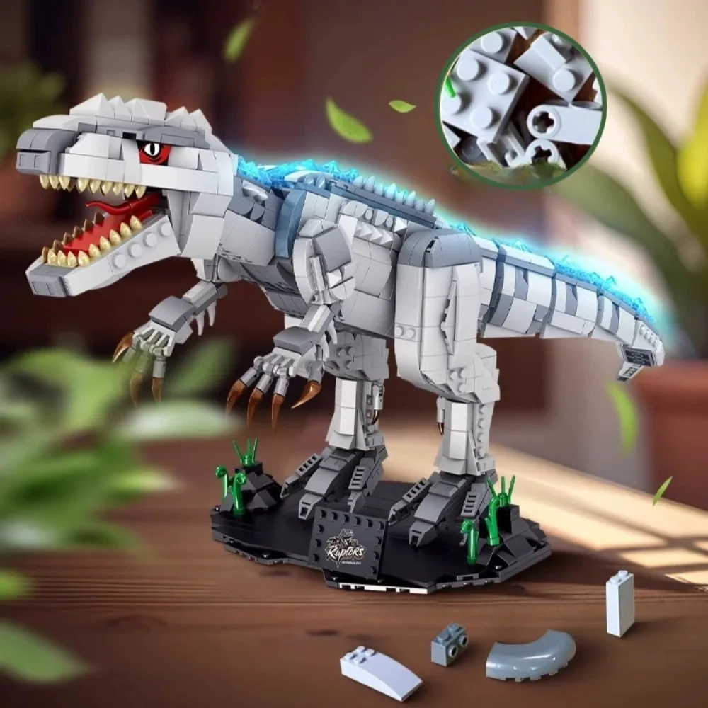

Jurassic Dino World Building Blocks T-Rex Dinosaurs Park Figures DIY Assemble Model Toys Kids Gifts for Display