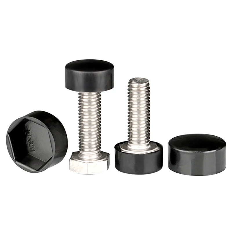 Hex Screw Plastic Protective Cap, Flat Head Dustproof Decorative Cover for Hex Nuts