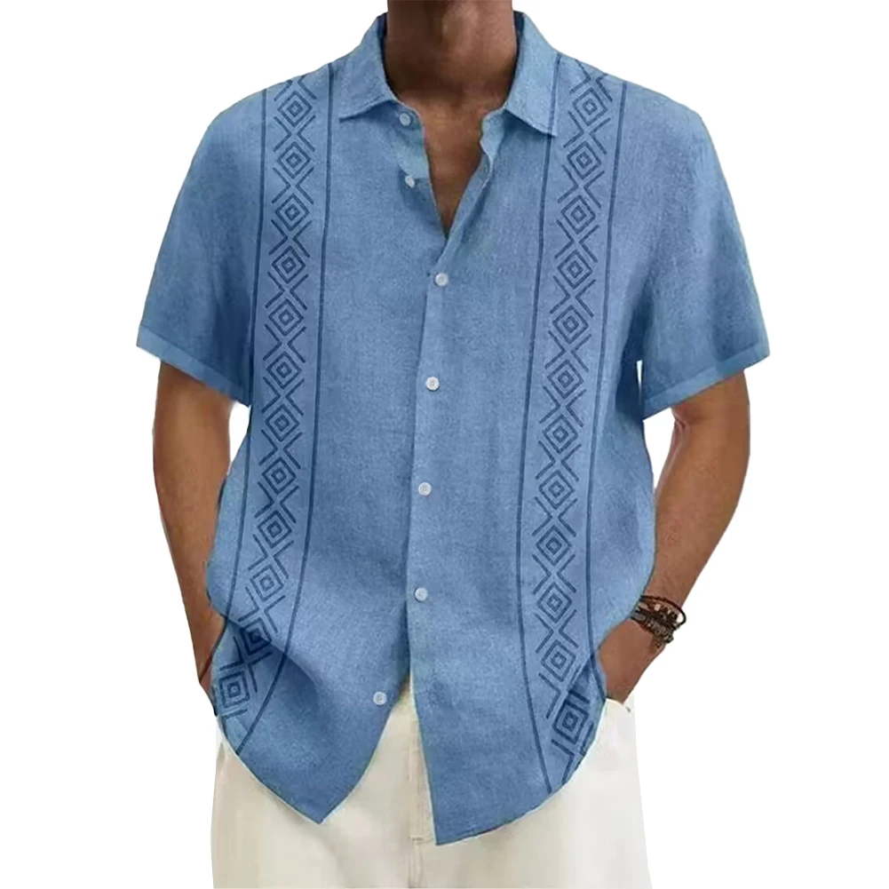 

Blouse Mens Shirt Daily Holiday Party Hawaiian Loose Turn-down Collar Vacation Beachwear Button Down Party Print