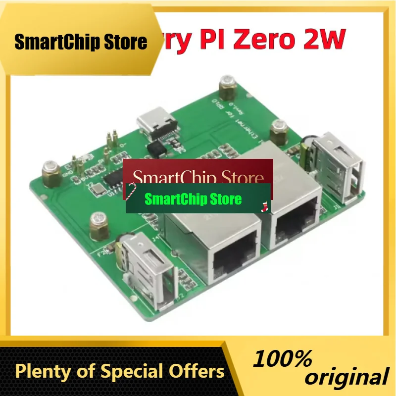 SmCpRaspberry PI Zero 2W Dual Expansion Board USB HUB Expansion Dock RJ45 Ethernet HUB Module