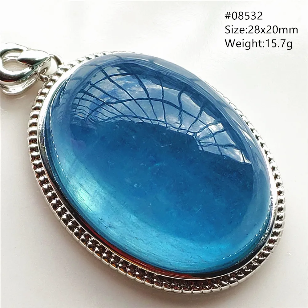 Natural Blue Aquamarine Pendant 925 Sterling Silver Oval Ice Aquamarine Women Men Fashion Water Drop Jewelry AAAAAA
