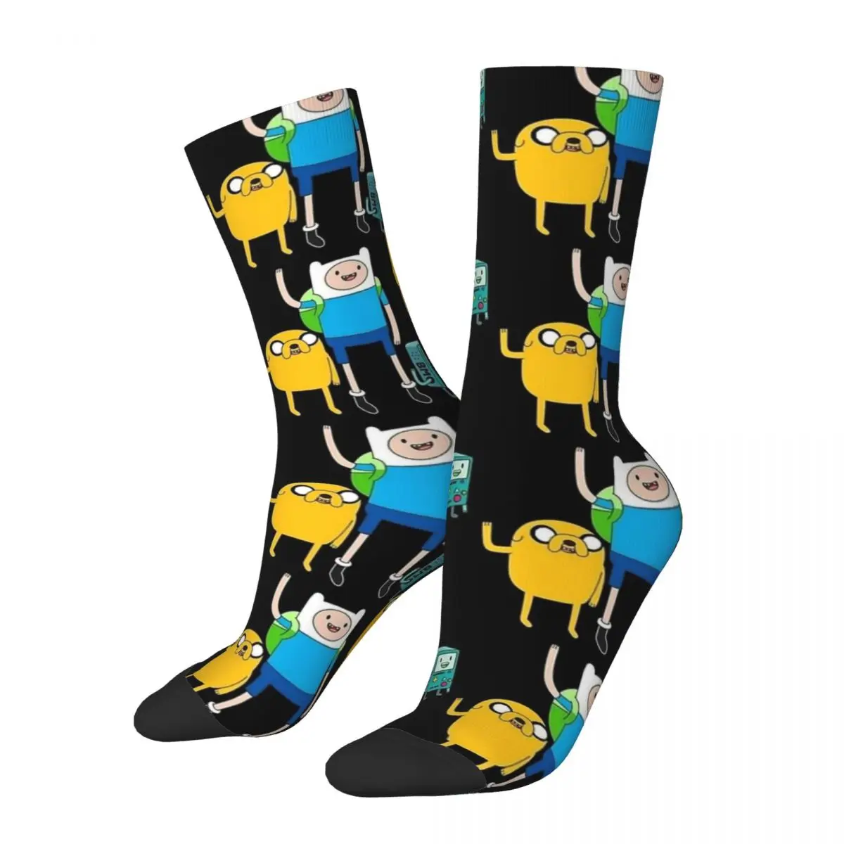 Adventure Time Stockings Women Men Finn Jake BMO Socks Quality Funny Socks Winter Cycling Anti-Slip Design Socks Gift