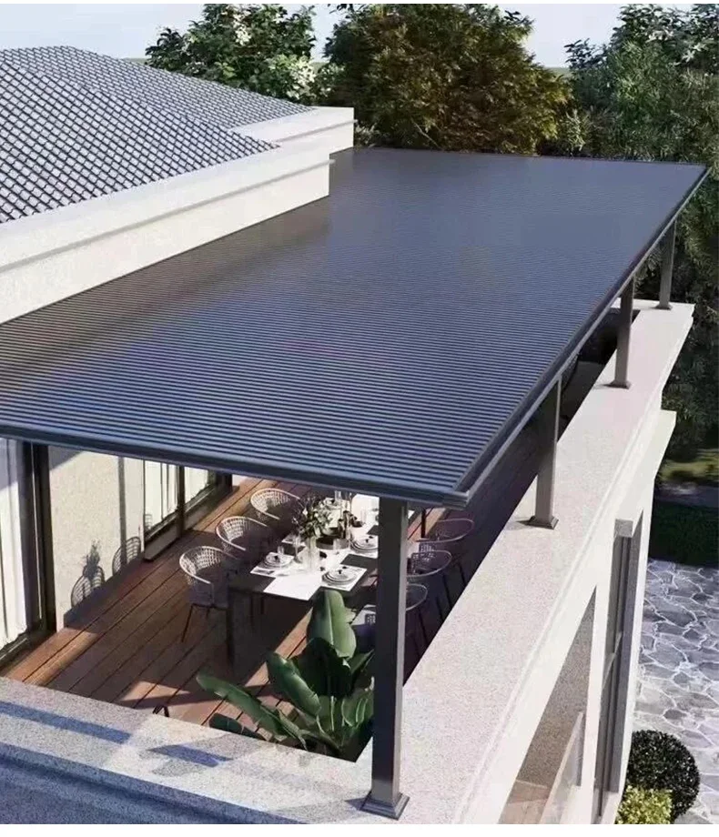 

Sun room roof Great Wall tile shed Aluminum alloy canopy Double-layer thermal insulation Aluminum tile Sunscreen rainproof