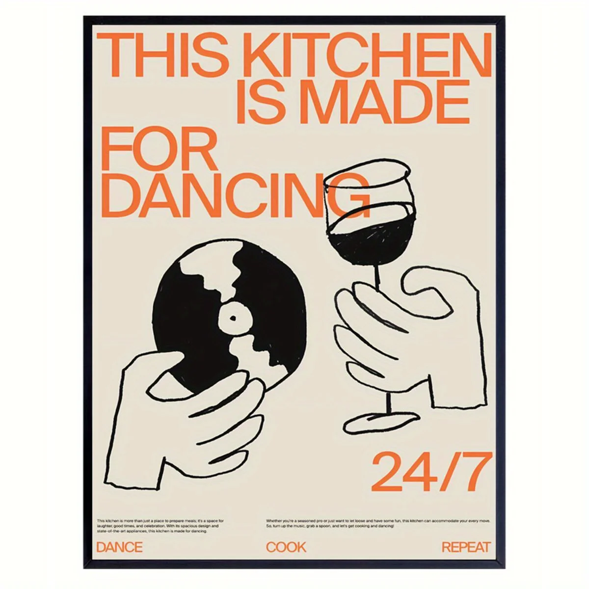 Canvas Poster This Kitchen for Dancing Wall Art Wall Painting Bedroom Office Living Room Cafe Bar Wall Home and Dorm Decoration