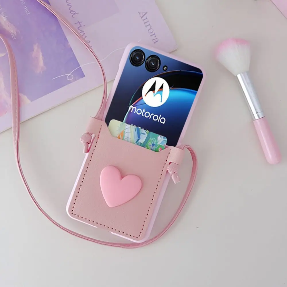 For Motorola Razr 40 Ultra Moto Razr 60 50 Ultra 2023 Plus 2024 New Case Card Pack Bracelet Ultra-thin Folding Shockproof Cover