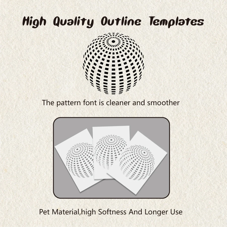 1PC A4 8.2×11.7inch 3D Sphere Geometric Painting Stencil Reusable Template for DIY Wall Tote Bag Fabric Wood Paper Journal Decor