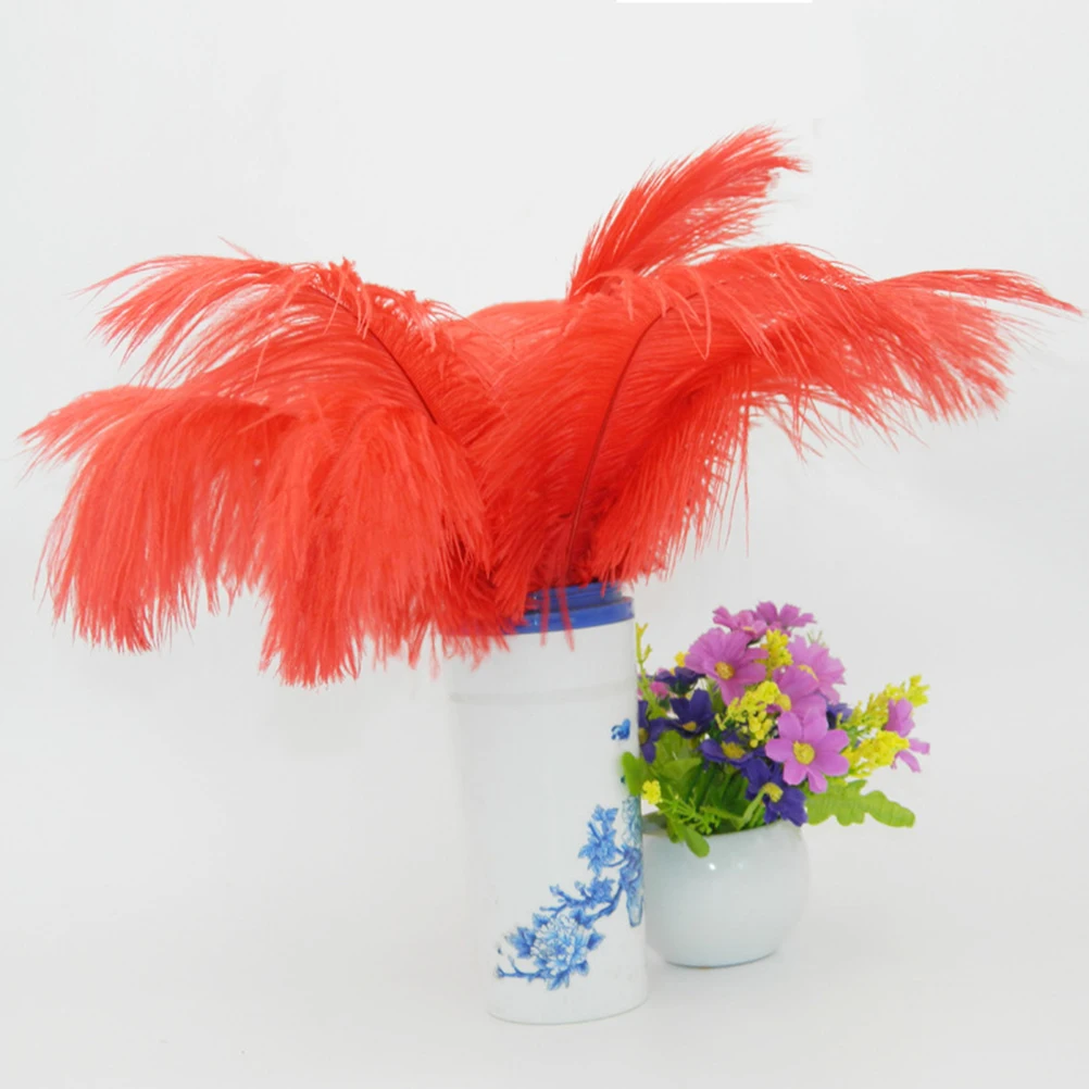 

5pcs 30-35Cm Ostrich Natural Artificial Decoration For Holiday Party Home Wedding Crafts Trim Diy Costume Handicraft