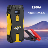 GKFLY 1200A Jump Starter Portable Power Bank 12V Car Battery Booster 18800mAh Emergency Starting Device Cables LED Flashlights