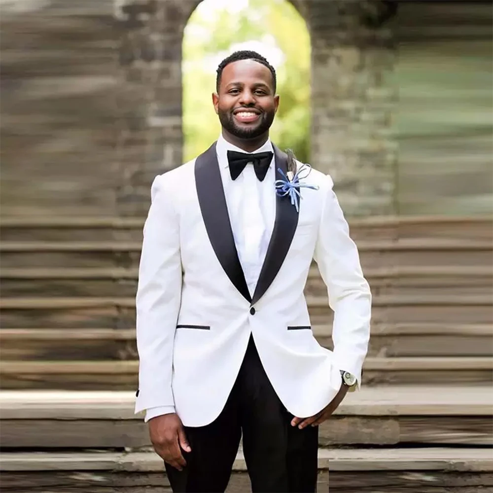 

2024 Latest Business Men's Suit for Wedding Party Groom Tuxedos Slim Fit Peak Lapel Suits Male Costume Homme (Jacket+Pants)