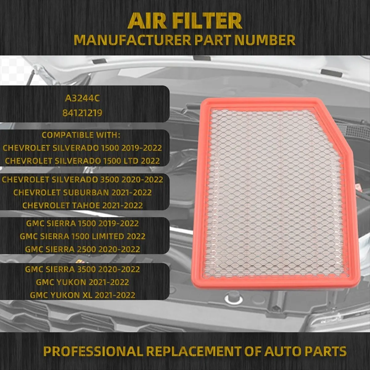 A3244C 84121219 Engine Air Filter for Chevrolet Silverado Suburban SUP