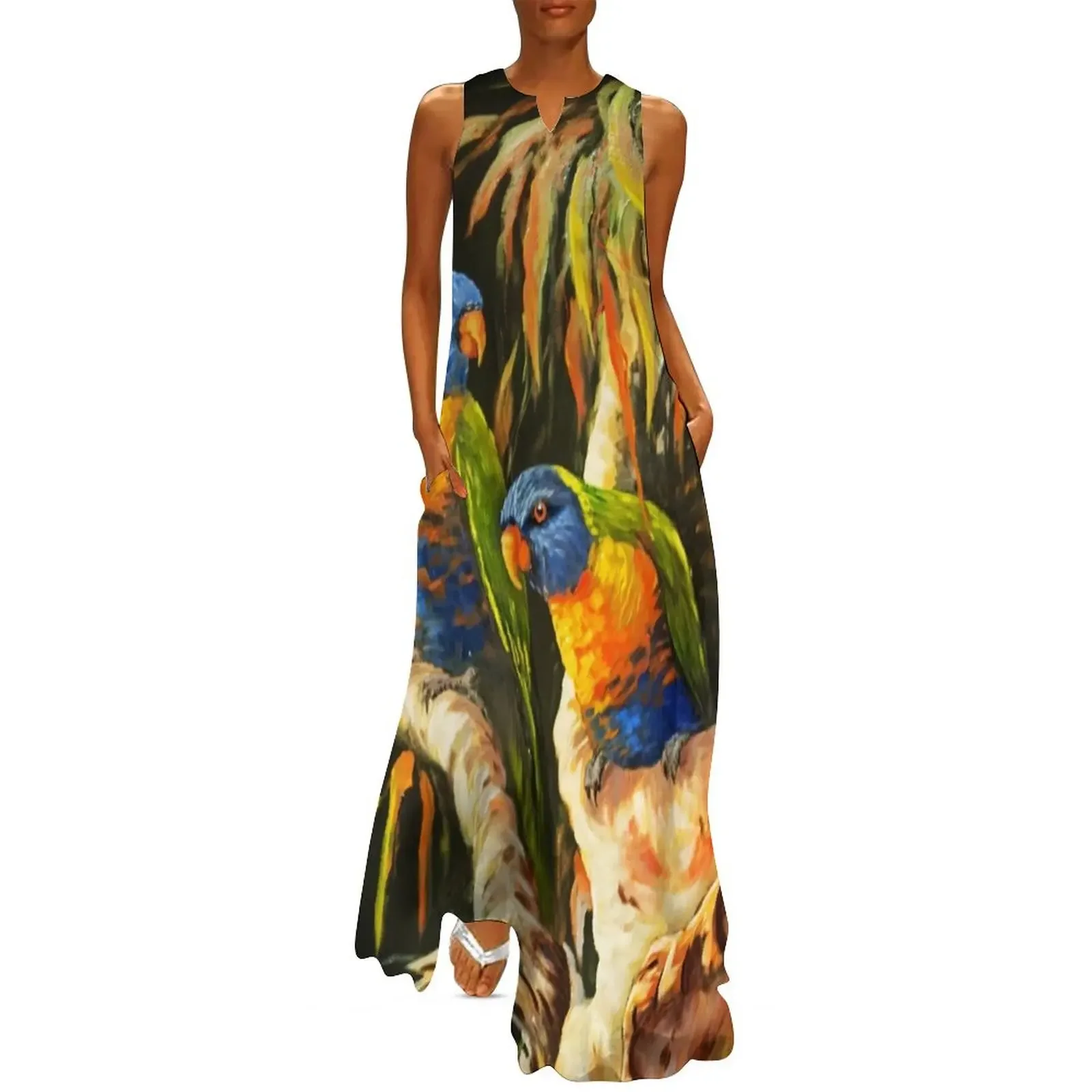 

Rainbow Lorikeets Long Dress summer women's suit dresses ladies 2025 summer Women's skirt woman dress Dress