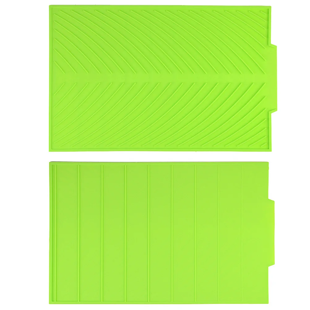 Heat Resistant Silicone Dish Drying Mat Green Antibacterial Dishwasher Safe Kitchen Tool Silicone Drying Mat Kitchen Accessories