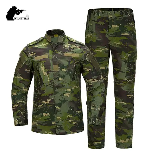Traje de uniforme de camuflaje de 17 colores, conjunto de ropa de combate Airsoft, ropa de entrenamiento de gran tamaño, trajes de pesca para caza al aire libre 3XL A2F48