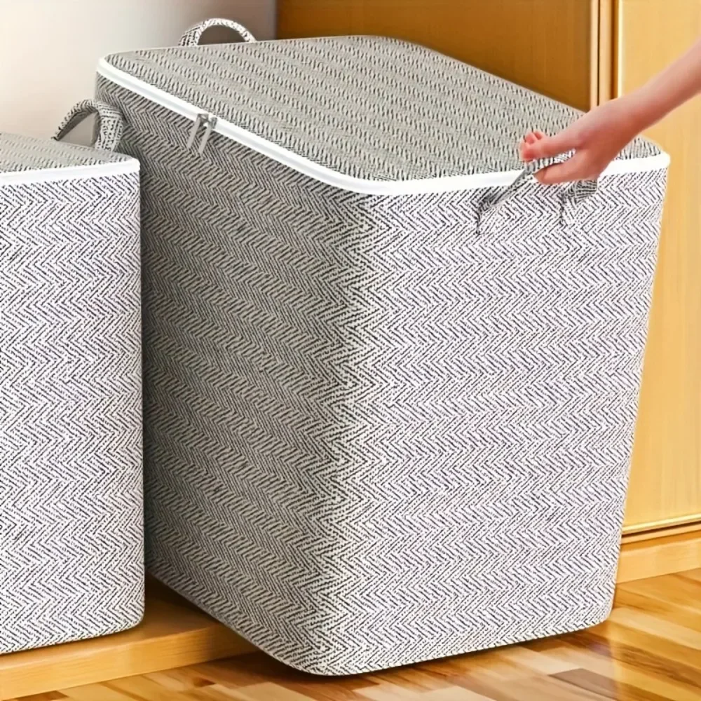 

1pc/3pcs Extra-Large Foldable Storage Bag with Handles - Waterproof & Breathable Organizer for Clothes Blankets, Toys & Sweaters