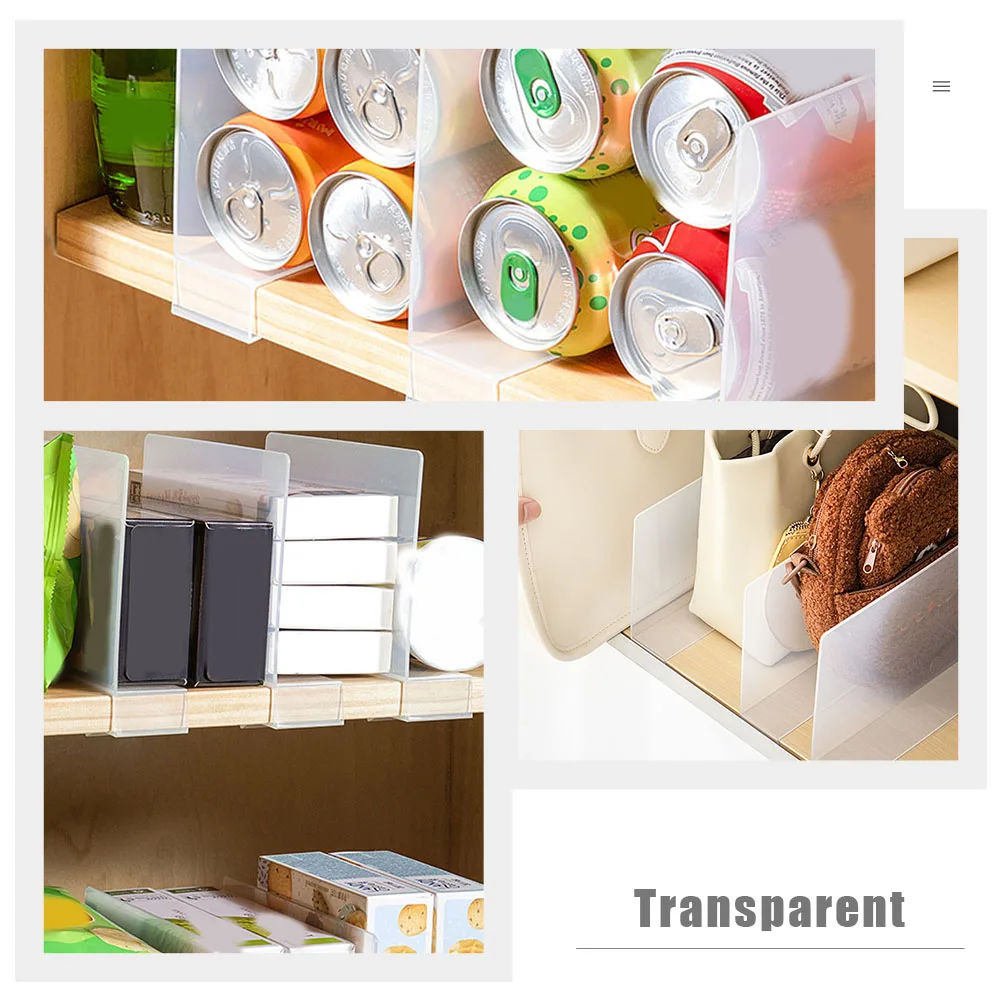 

2Pcs Clear Plastic Dividers for Wardrobe Bookshelf Closet Shelving Clothes ganizer Storage Drawers Separators Adjustable Compact