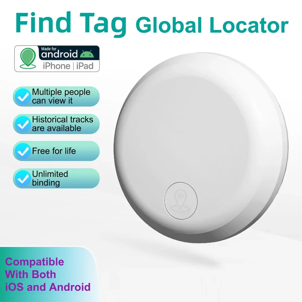 

Smart Bluetooth GPS Tracker Work with Android & IOS System Air Tag Mini Locator Pets Key Finder Cat Dog Bird Locator Tracking