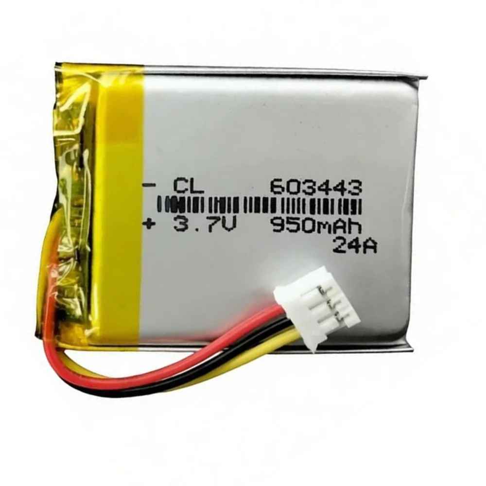 1-10PCS 3.7V 950mAh 603443 With PH2.0 3P Plug Rechargeable Lithium Polymer Battery For Bluetooth Headset Speaker Mouse LED Light