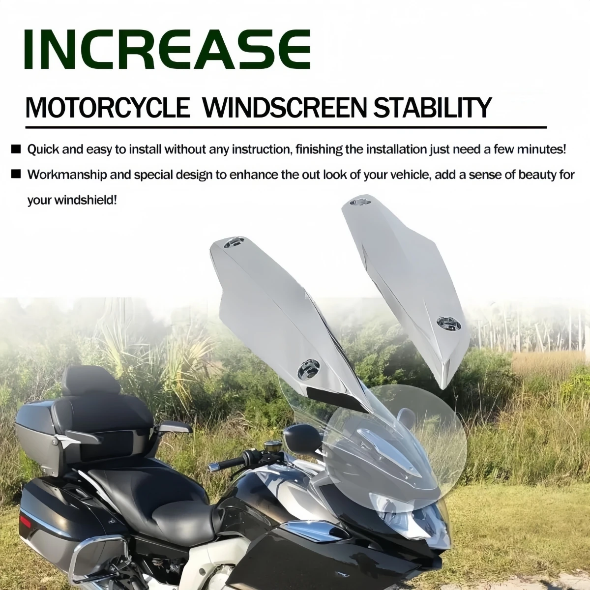 For BMW K1600GTL K 1600 GTL 2010-2017 2010 2011 2012 2013 Exclusive Windshield Windscreen Window Trim Left & Right Plating Piece