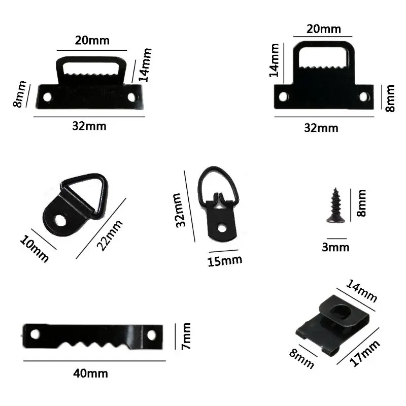 56pcs/set Photo Picture Frame Hanging Kit Heavy Duty Serrated Hanger Hardware For Wall Mounting