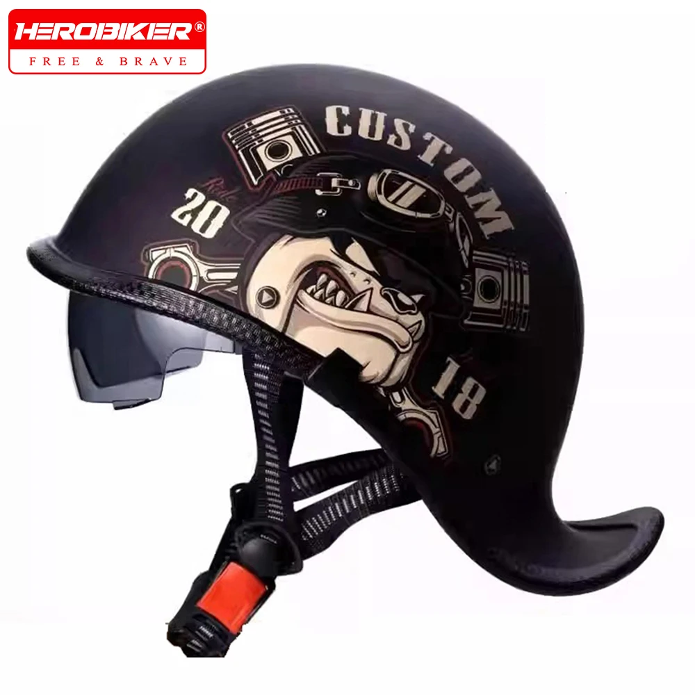 

New Retro Helmet Half Face Windshield Motorcycle Helmet HD Visors Capacete De Moto Helmet Men Women Scooter Casco Cycling Helmet