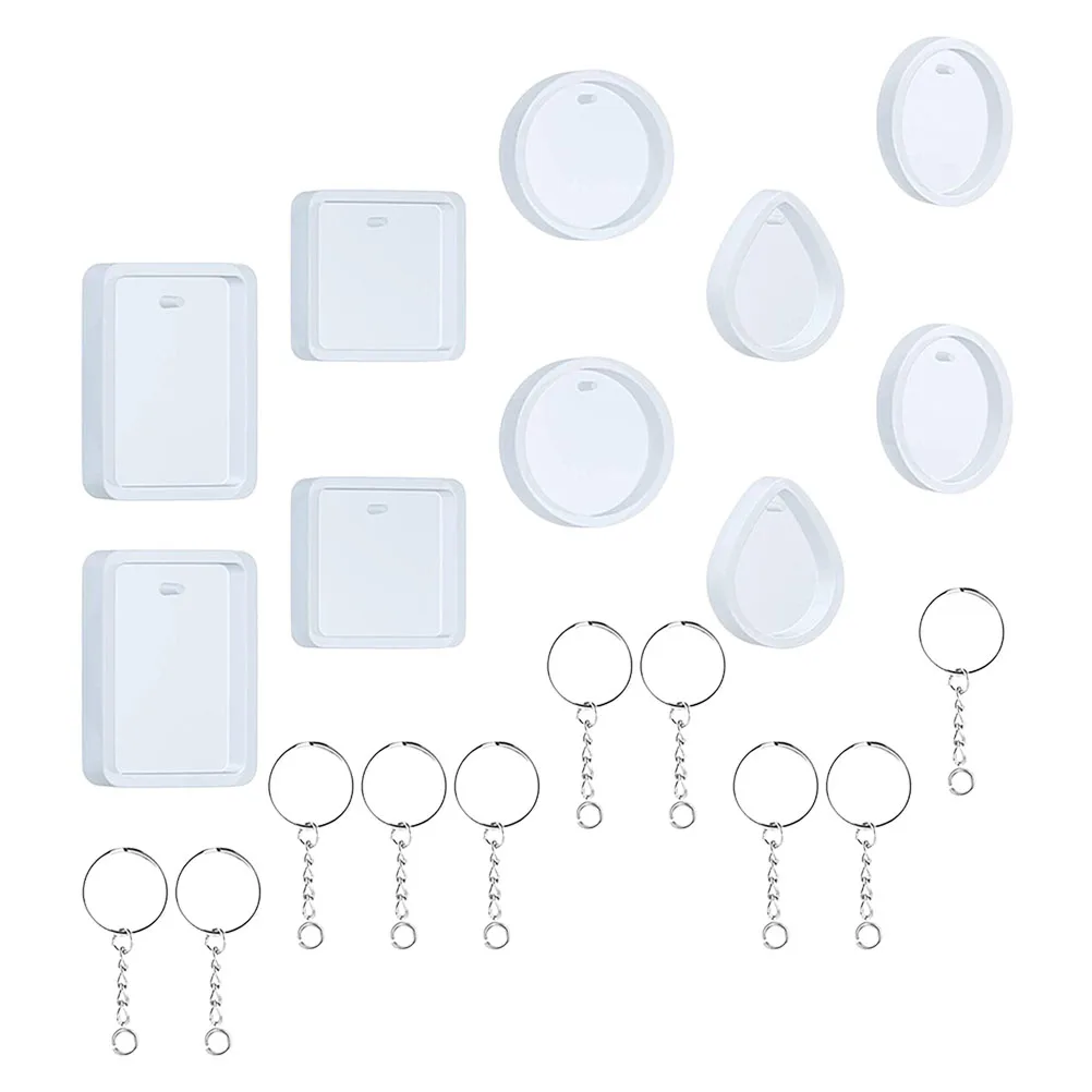 

1 set Silicone Pendant Casting Molds Geometry Shaped Diy Mold For Keychain Epoxy Pendant Making With Durable Design Easy Clean