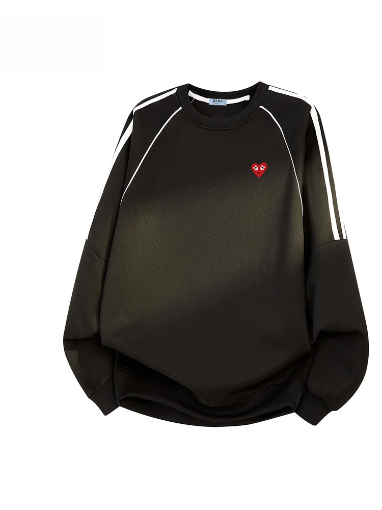 

Повседневный свитшот Play Hei с круглым вырезом и полосатыми вставками, осенняя новинка, свободный крой, удобный, дышащий, из полиэстера