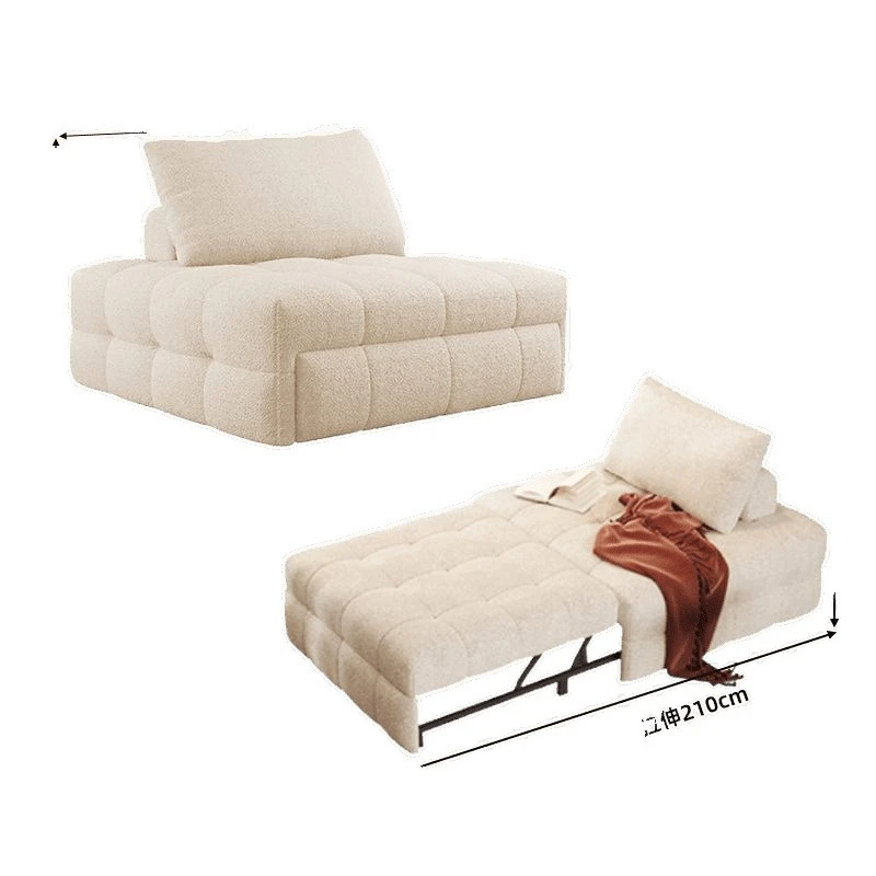 

New lazy sofa, single Internet celebrity cream style, dual-purpose sofa bed