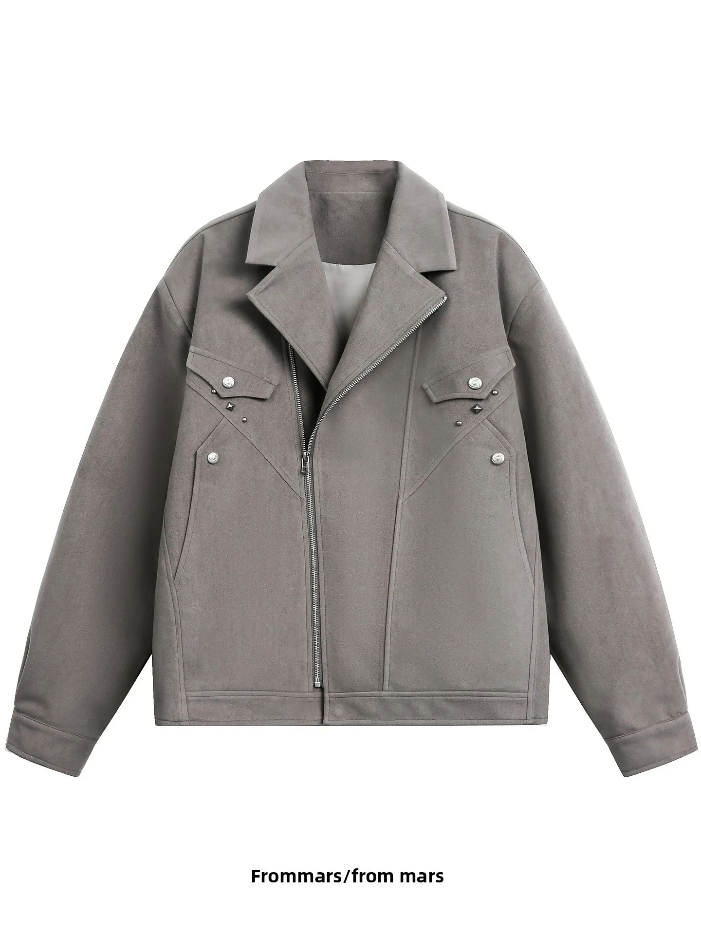 

Куртка свободного кроя в американском ретро-стиле с воротником, однотонная, для подростков, осенне-зимняя, молодежный дизайн