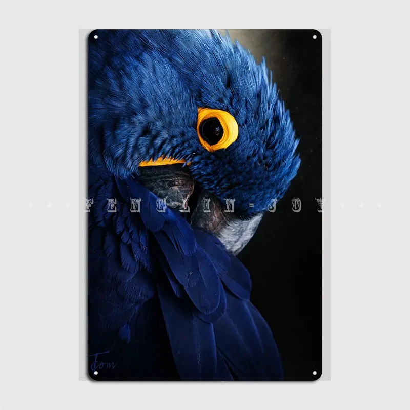 Blue Macaw Poster Metal Plaque Cinema Living Room Decoration Wall Plaque Pub Garage Tin Sign Poster