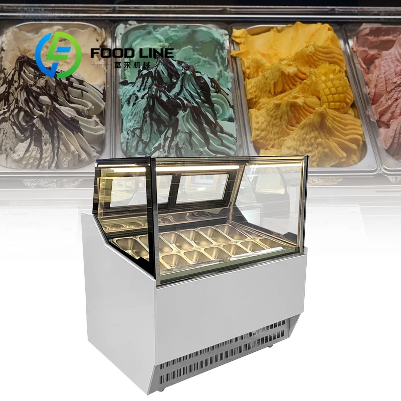 Ice Cream Display Freezer Equals Gelato Display Case With Multi Tanks To Hold Hard In Commercial Gelato Showcase For Bakery