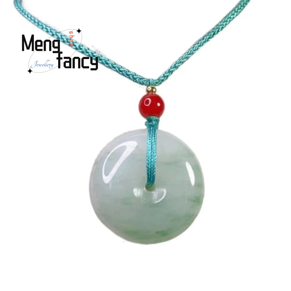 Natural Tianshan Cui Peaceful Buckle Jade Pendant Exquisite Elegant Simple High-grade Best Selling Fashion Jewelry Holiday Gifts