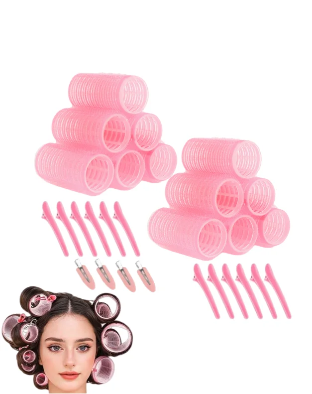 28PCS/Set Large Size Hair Rollers With Clips, Self-Gripping Curler Suitable For Long/Medium/Short Hair And Bangs,