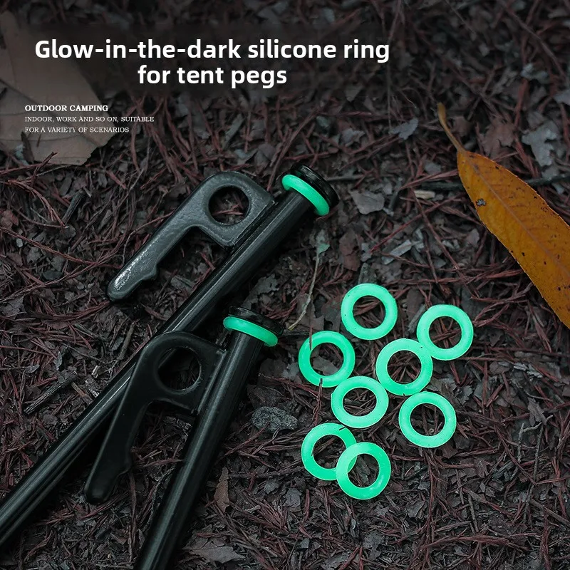 

Outdoor Ground Anchor Glow Ring Multi-Function Silicone O-Ring Luminous Warning Ring Camping Stake Glow Ring Camping Accessories
