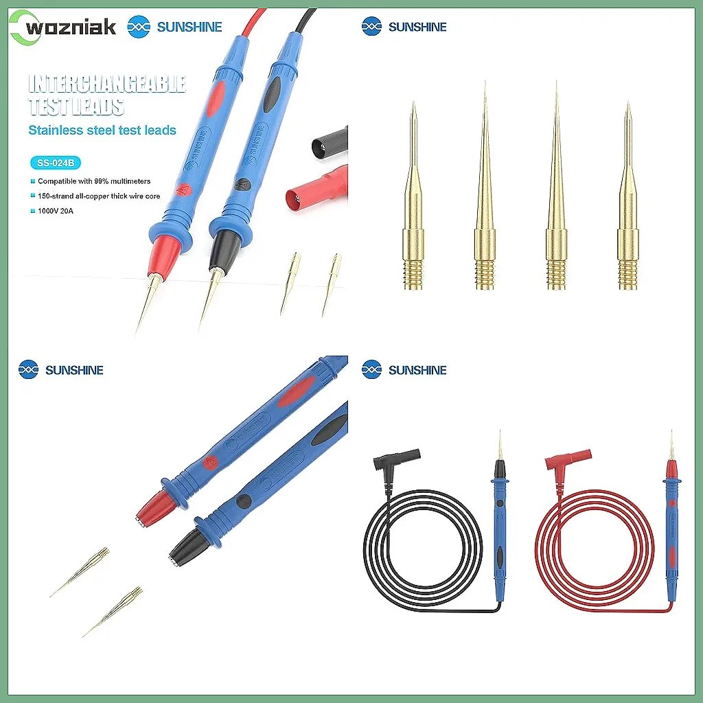 SUNSHINE SS-024B Digital Multimeter Pen, 1000V 20A, Ultra Fine Needle Probe with Replaceable Tip