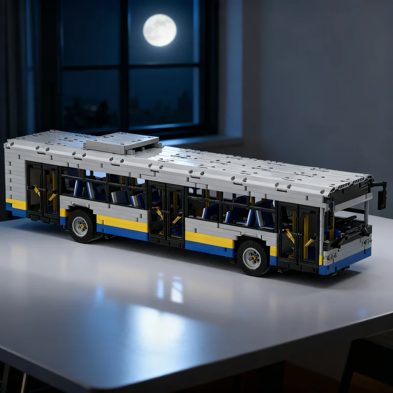 

3659 деталей MOC 12-метровый автобус: Техническая модель, конструктор, креативный подарок, декор для демонстрации, сборная модель премиум-класса для взрослых и детей, игрушка для дома и офиса
