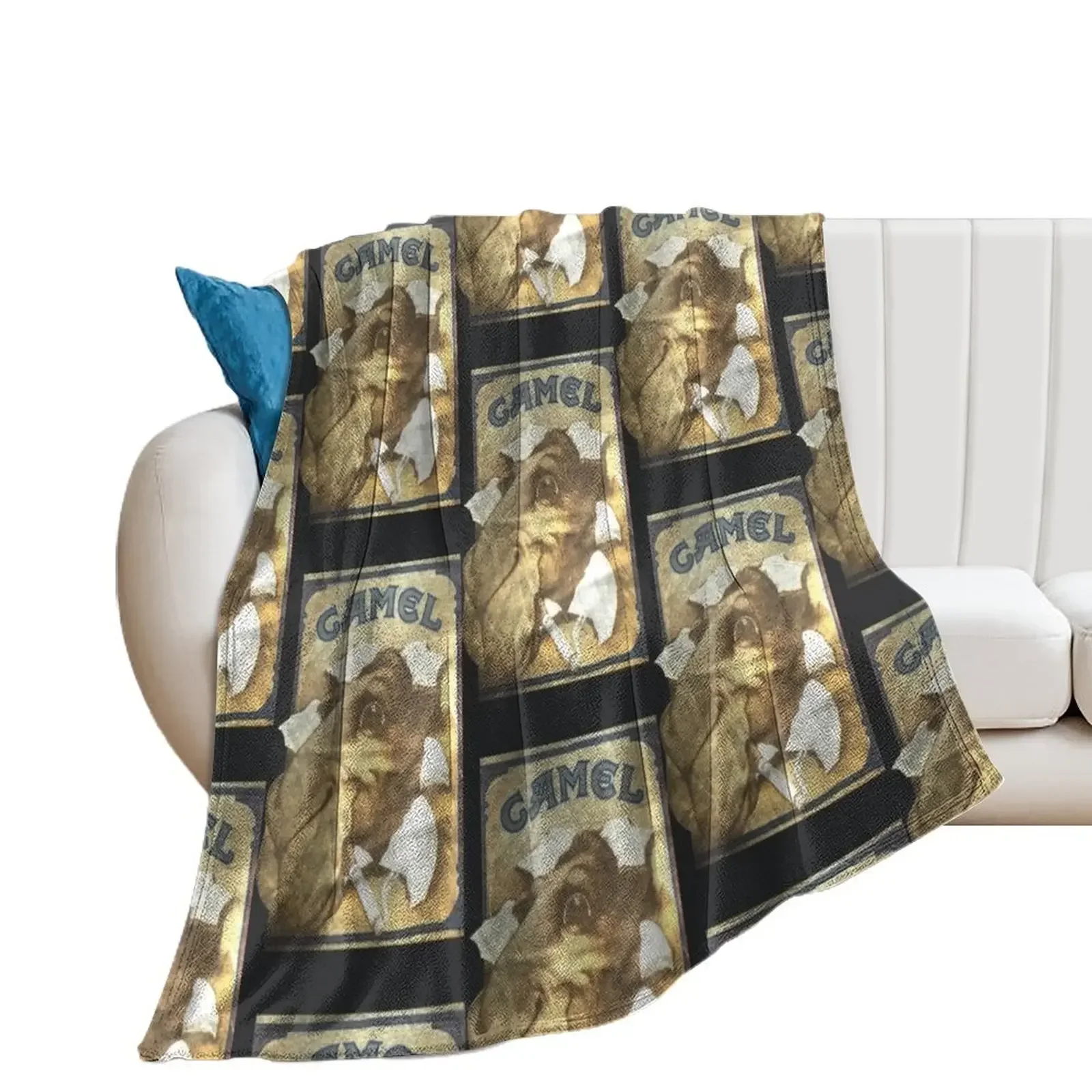 

80s Camel Cigarettes Clasic Vintage Joe Camel Throw Blanket Multi-Purpose Tourist Hairy Blankets For Sofas Blankets