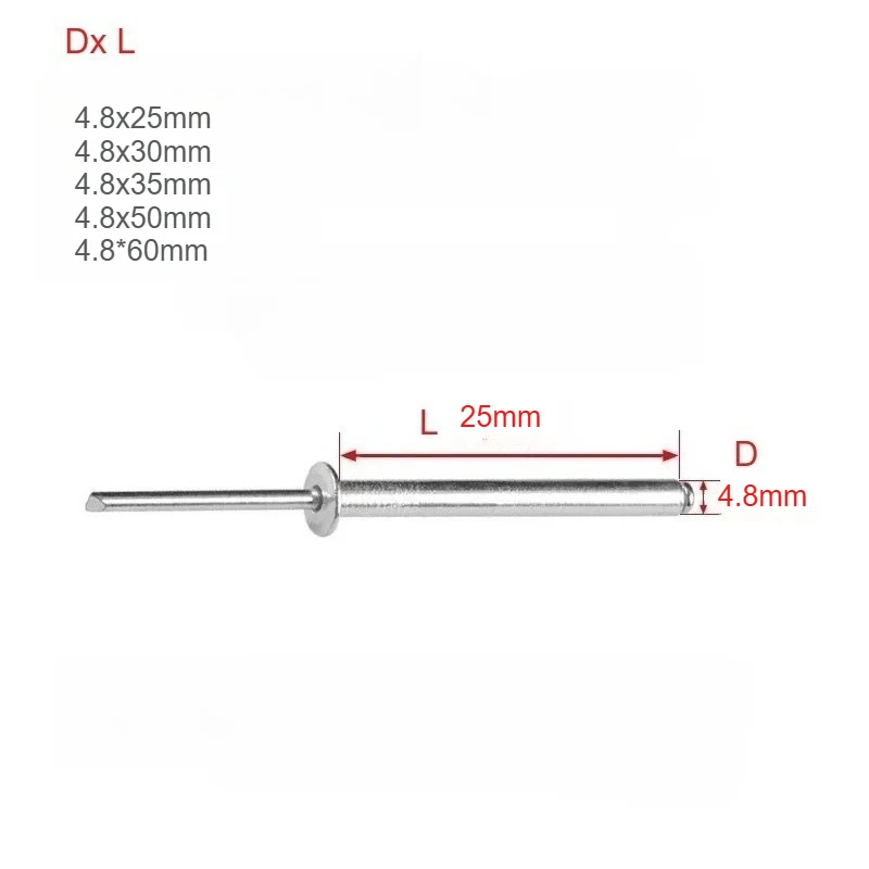3/16” Aluminum Rivets Extra Long Length Pop Blind Rivet Dome Head Riveting Building Hardware Home DIY Decoration