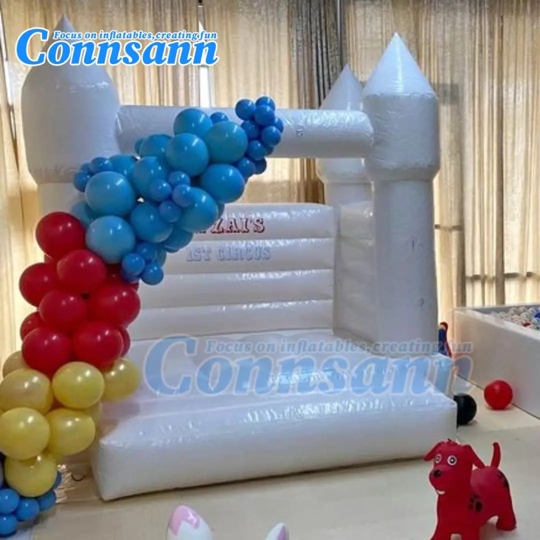 

10x10ft kids White Bounce House Commercial ASTM Standard PVC Inflatable Bouncy Castle for Memorable Birthday Party Customization