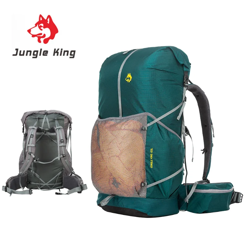 JUNGLE KING CY1040 Mens Waterproof Hiking Backpack Ultralight Camping Climbing Pack Travel Backpacking Trekking Rucksacks 65L