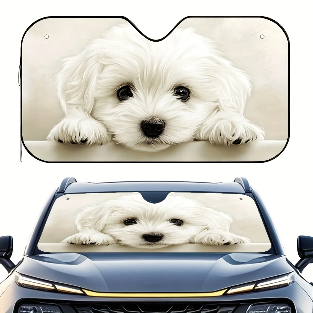 1pc Puppy Eyes Car Sun Visor Dependable Sun Protection For Long Distance Drives Sophisticated Designed Vehicle Accessory Univers
