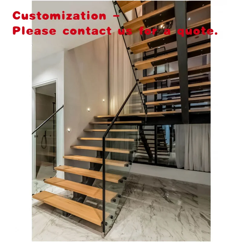 custom.Indoor Steel Mono Stringer Stairs Second Floor