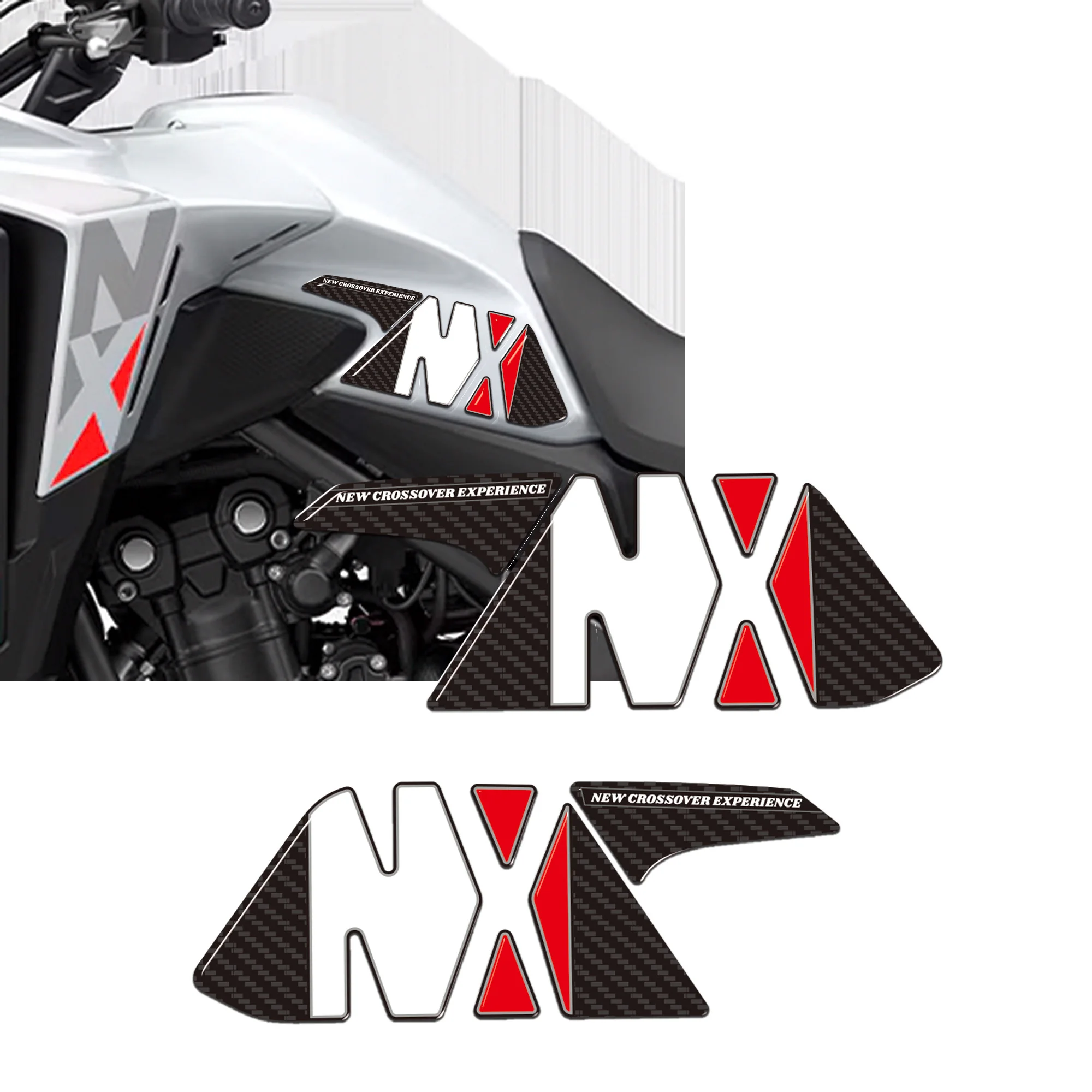Motorcycle 3D Gel Resin Tank Side Protector Decal Stickers Compatible with Honda NX500 2024-2025