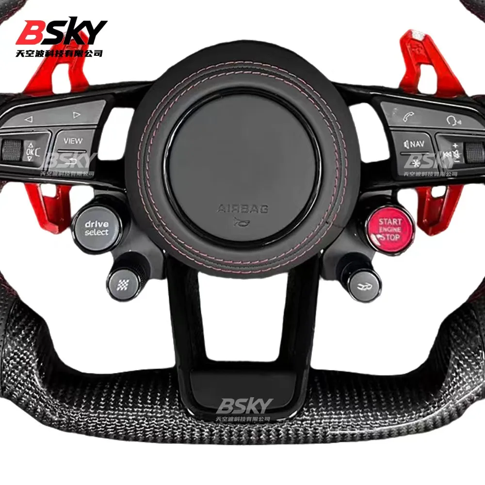 

Custom Modification Aviator-Style Steering Wheel for Au-dis A4L/A5/A6L/A7 Q5L/Q7/Q8 in Carbon Fiber/Alcantara/Perforated Design