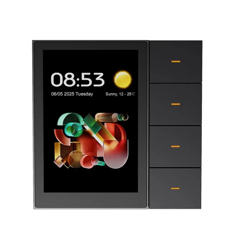 3.5Inch Touch Panel Tuya Zigbee Matter 4CH Scene Dimmer Curtain Switching Smart Switch