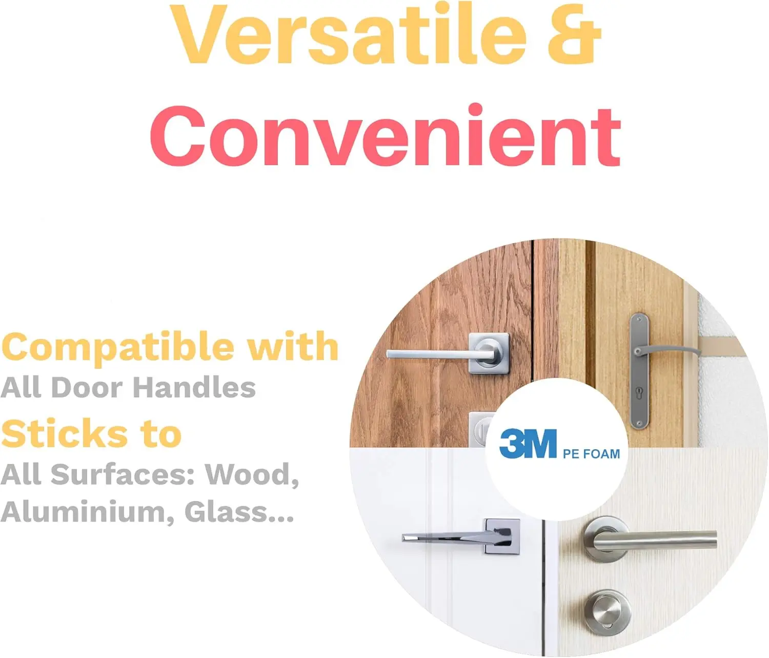 チャイルドプルーフドアレバーロック ミニマリストデザイン 3M粘着剤 穴あけ不要 子供安全ドアハンドルロック