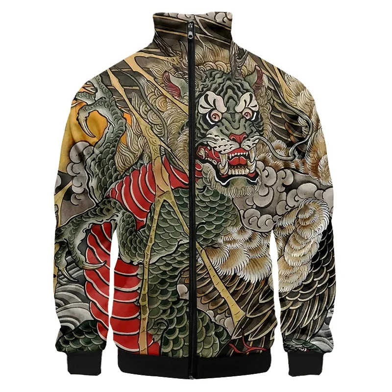 

Костюм для косплея в стиле аниме: толстовка с 3D-принтом, воротником-стойкой и молнией, спортивная куртка-свитшот