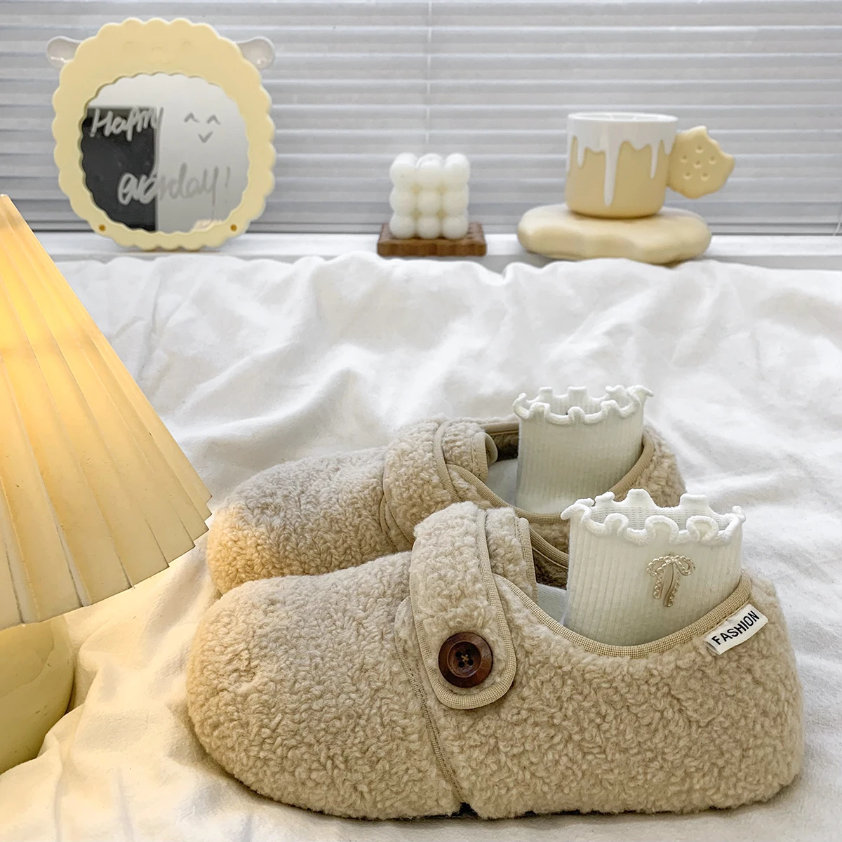 

Retro Fce Lined Thi Heel Full Cover Women's oes Winter Outdoor Wear Versatile Heightening Warm Fur Cotton ...